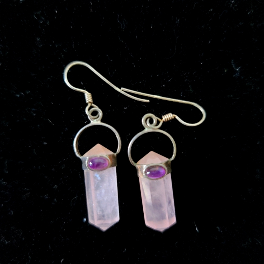 Amethyst crystal earrings